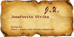 Josefovits Ulrika névjegykártya